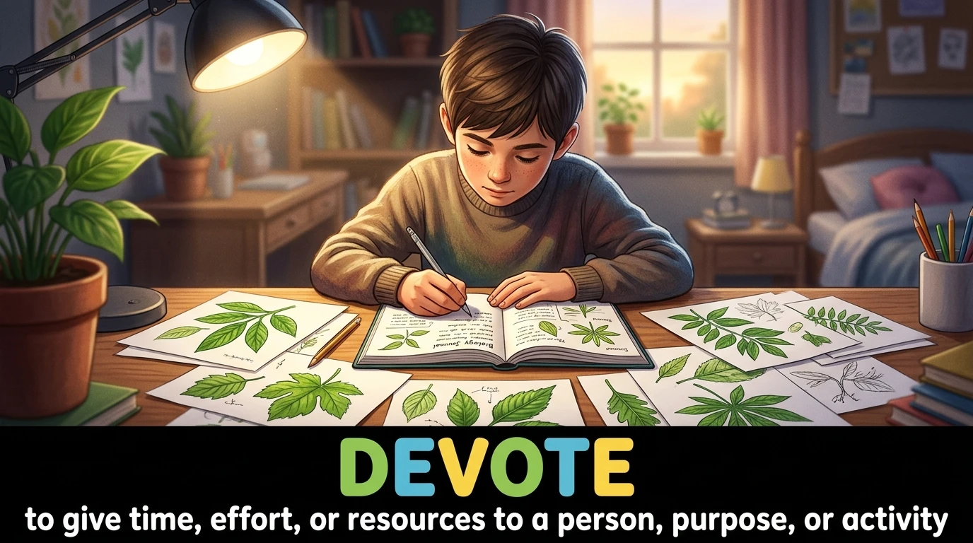 English Illustration for devote